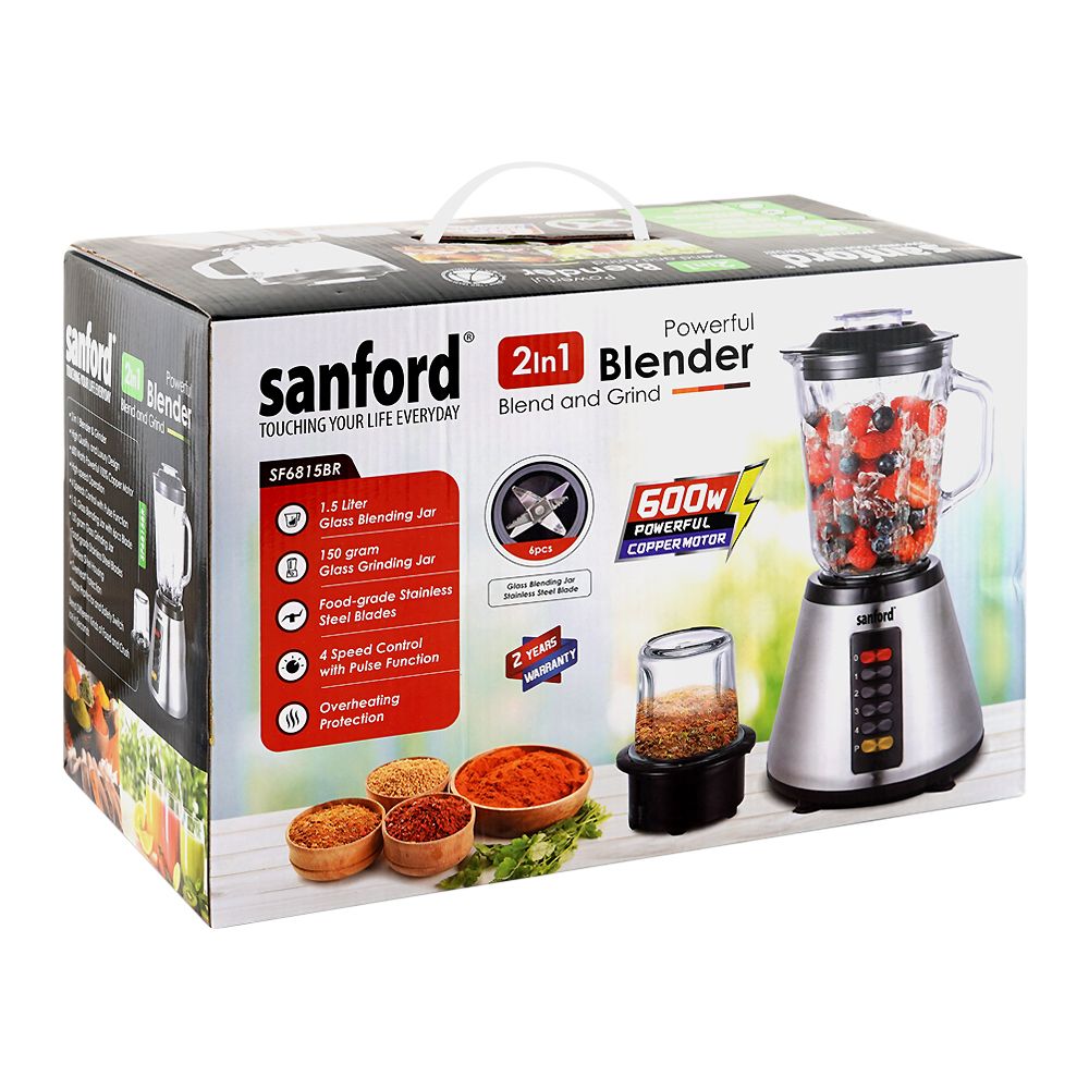 Sanford 2-In-1 Blender, 600W, 1.5 Liter, SF-6815BR - Main Image