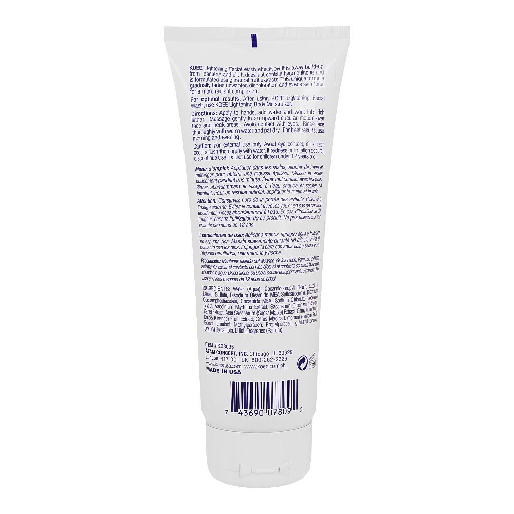 Koee Lightening Facial Wash, 237ml - Image 2