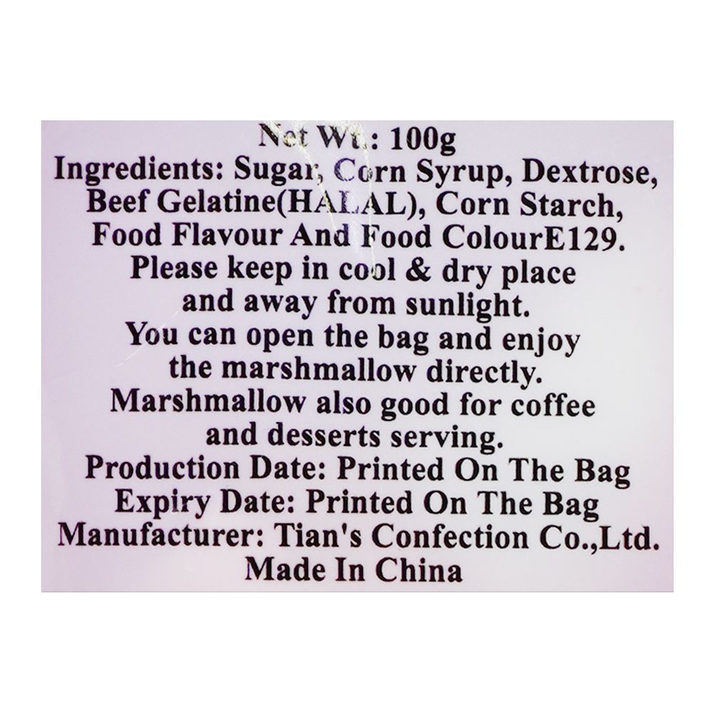 Tian's Mallow Pink & White, Marshmallow, 100g - Image 4