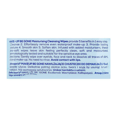 Johnson's Make-Up Gone 5in1 Moisturizing Wipes, 25-Pack - Image 5