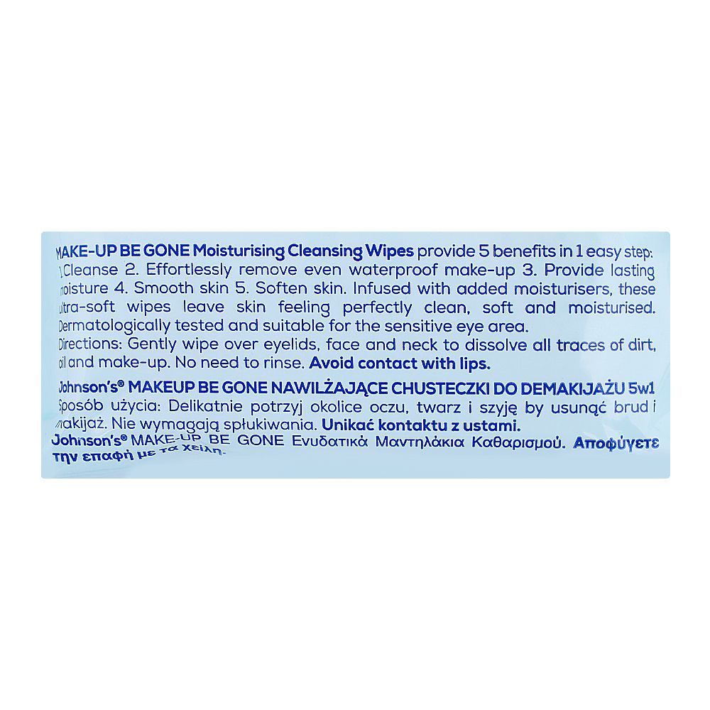 Johnson's Make-Up Gone 5in1 Moisturizing Wipes, 25-Pack - Image 5