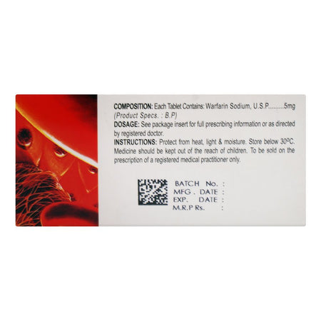 Shaigan Pharmaceuticals Warfin Tablet, 5mg, 10 X 10-Pack - Image 3