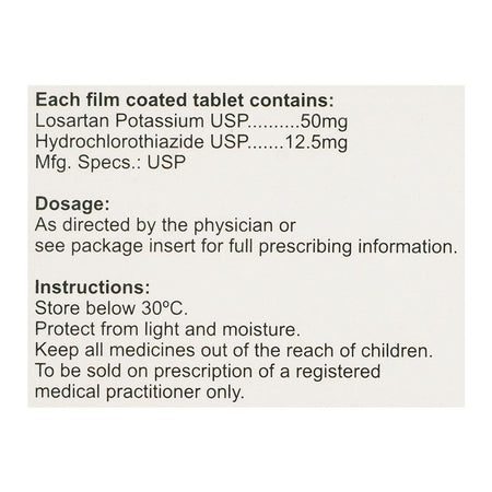 High-Q Pharmaceuticals Qsartan Plus Tablet, 50mg/12.5mg, 20-Pack - Image 3