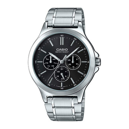 Casio Enticer Analog Black Dial Men's Watch, Stainless Steel, MTP-V300D-1AUDF - Main Image
