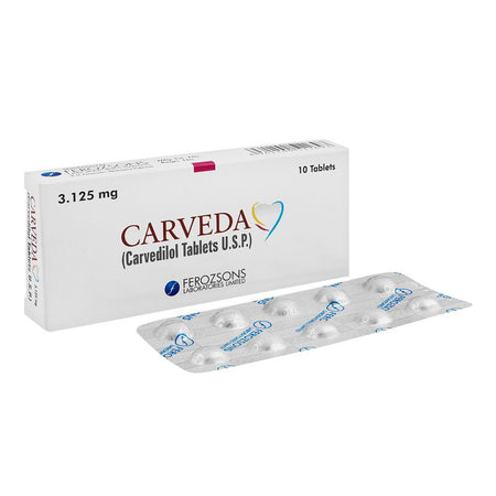 Ferozsons Laboratories Carveda Tablet, 3.125mg, 10-Pack - Main Image