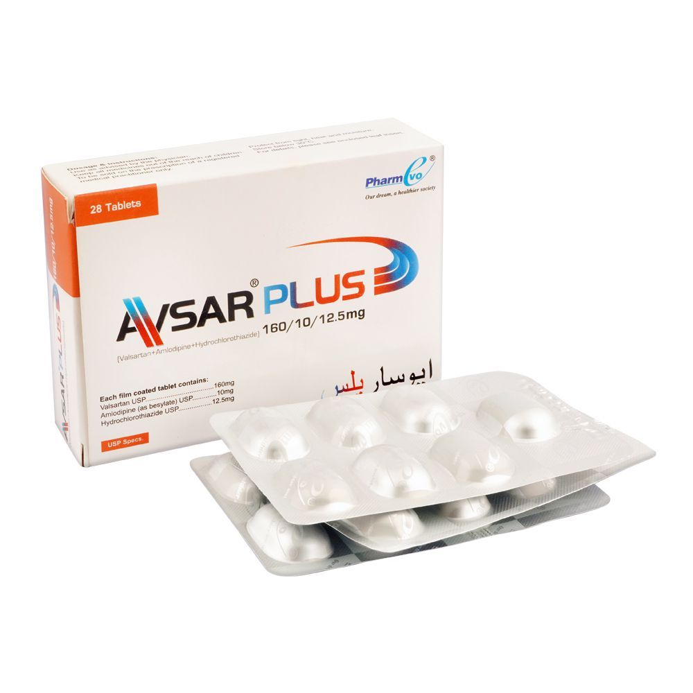 PharmEvo Avsar Plus Tablet, 160/10/12.5mg, 28-Pack - Main Image