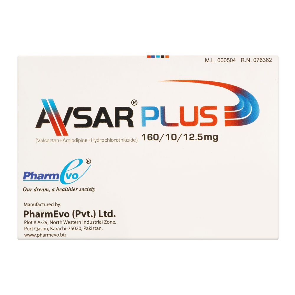 PharmEvo Avsar Plus Tablet, 160/10/12.5mg, 28-Pack - Image 2