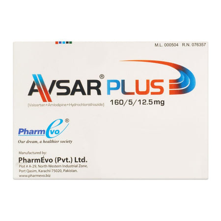 PharmEvo Avsar Plus Tablet, 160/5/12.5mg, 28-Pack - Image 2