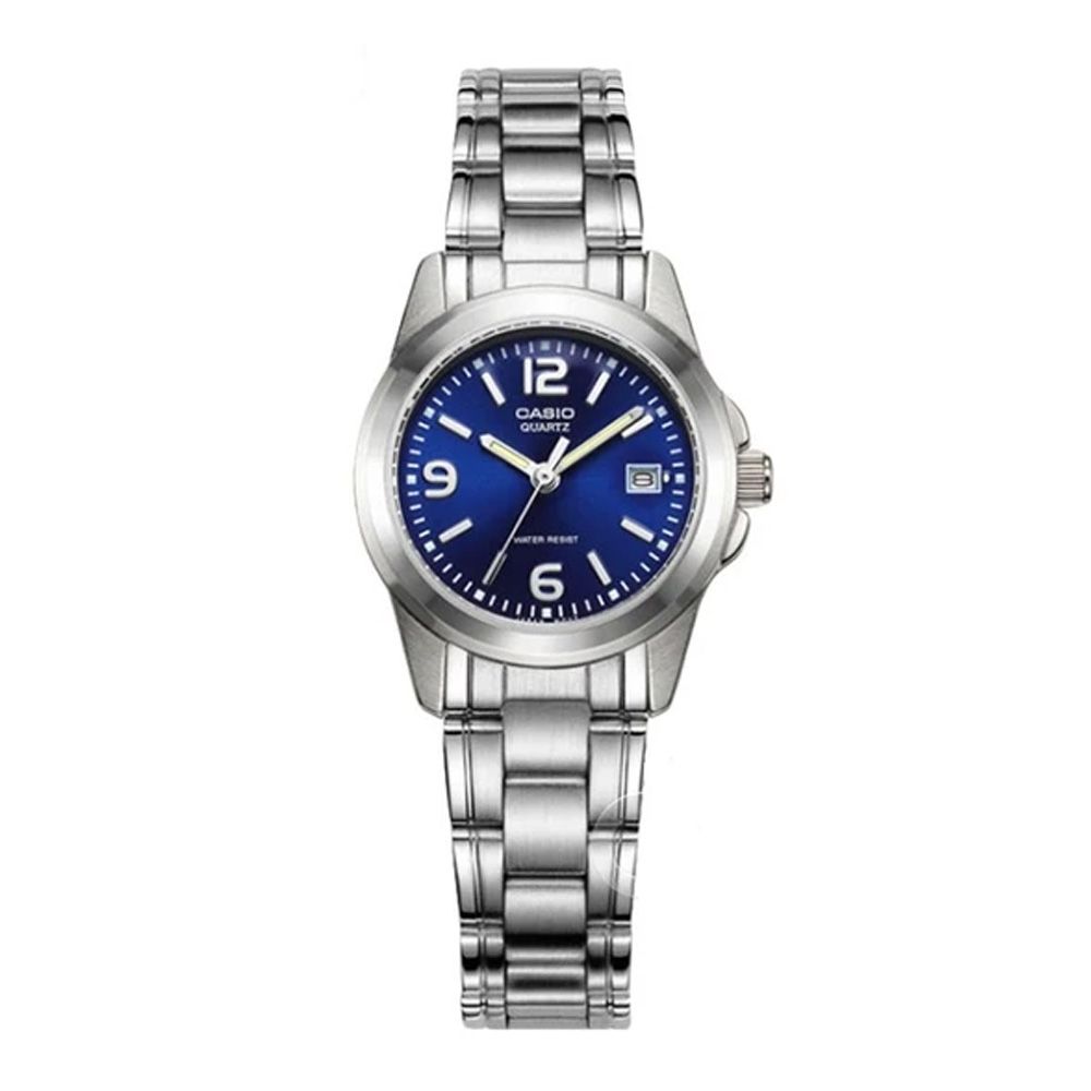 Casio Enticer Women's Blue Dial Stainless Steel Watch, LTP-1215A-2ADF - Main Image