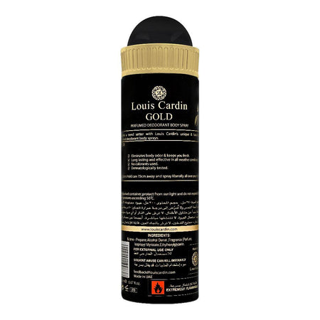 Louis Cardin Gold Femme Deodorant Spray, For Women, 200ml - Image 2