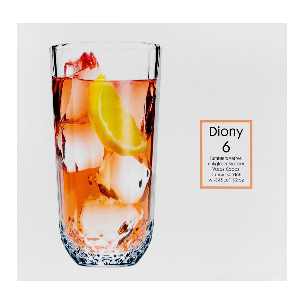 Pasabahce Diony Stemware Tumblers Glass Set, 345ml, 6-Pack, 52770 - Image 3