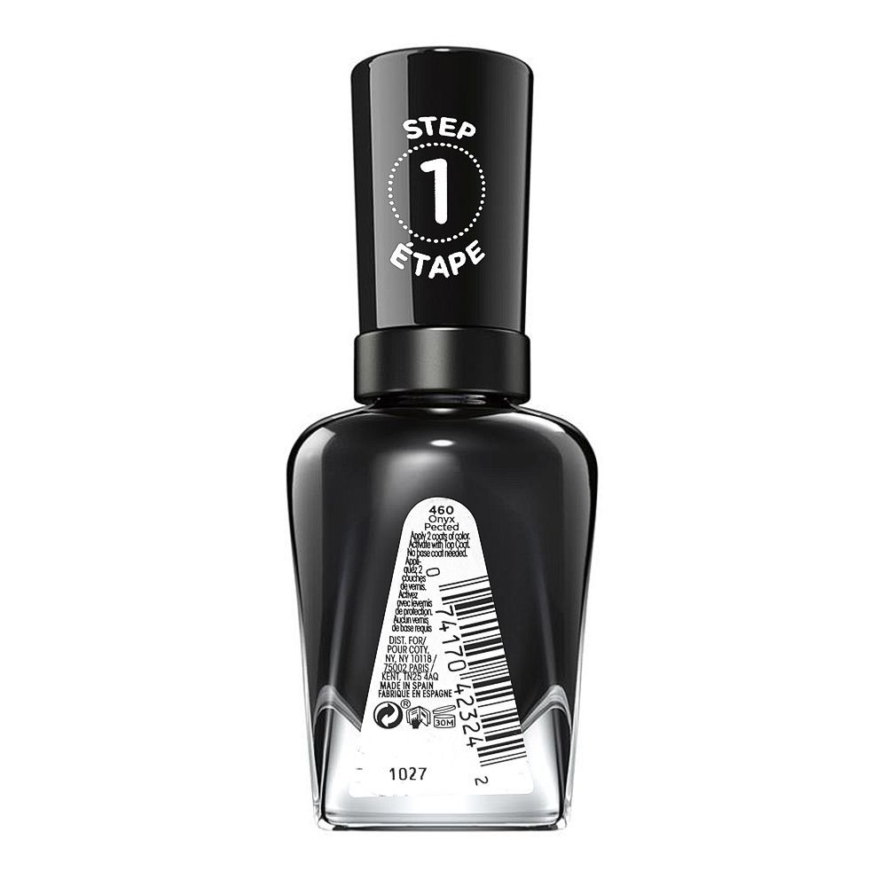 Sally Hansen Miracle Gel Nail Polish, 14.7ml, 460 Onyx-Pected - Image 2