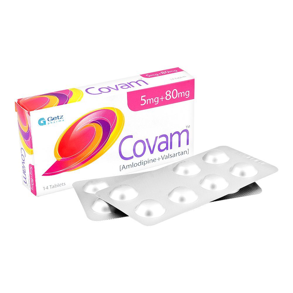 Getz Pharma Covam Tablet, 5mg + 80mg, 14-Pack - Main Image