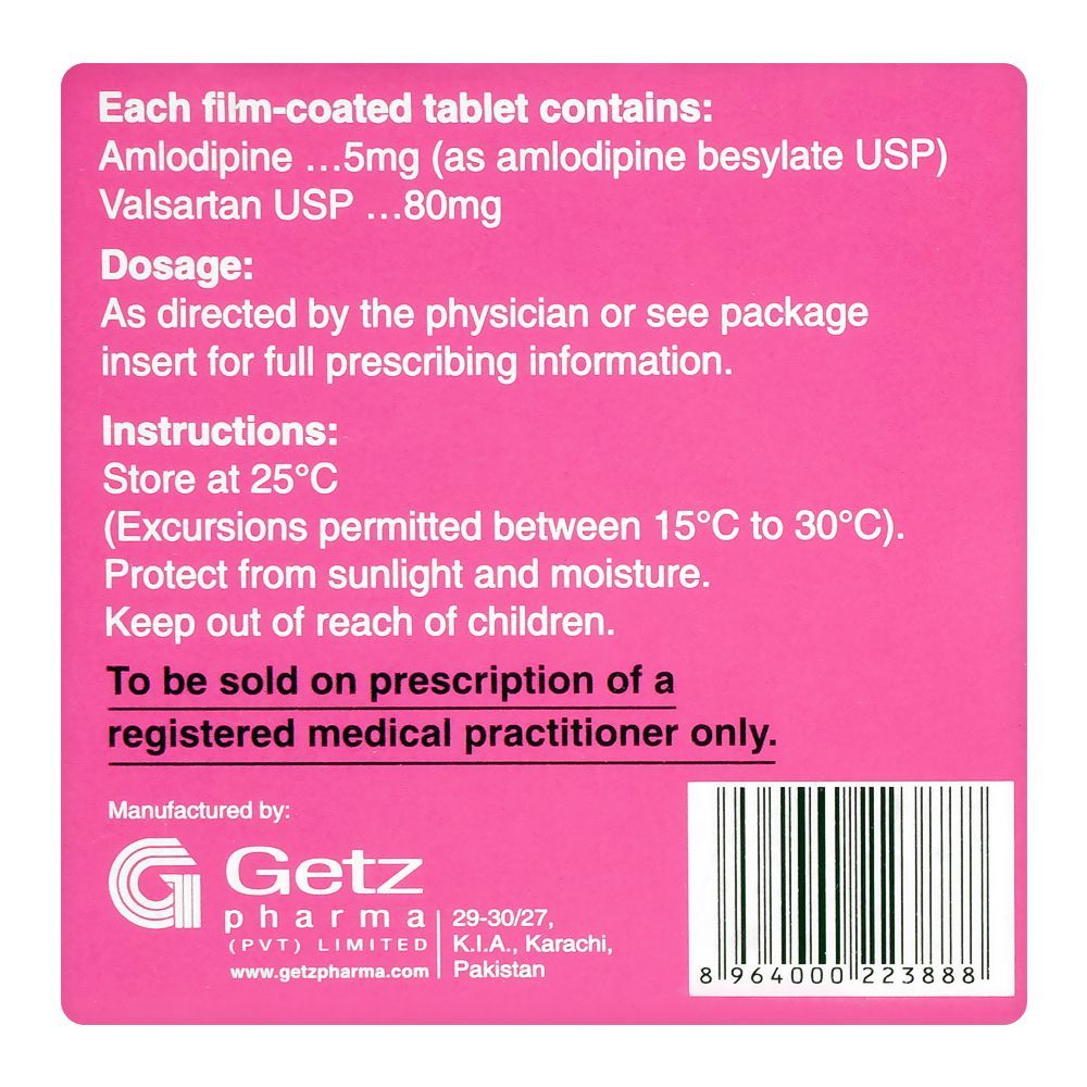 Getz Pharma Covam Tablet, 5mg + 80mg, 14-Pack - Image 4