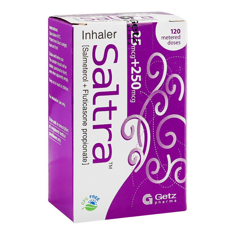 Getz Pharma Saltra Inhaler 25mcg + 250mcg, 120-Doses - Main Image