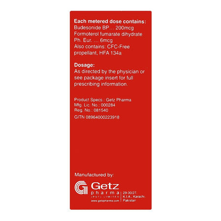 Getz Pharma Fortide Inhaler 200mcg + 6mcg, 120-Doses - Image 4