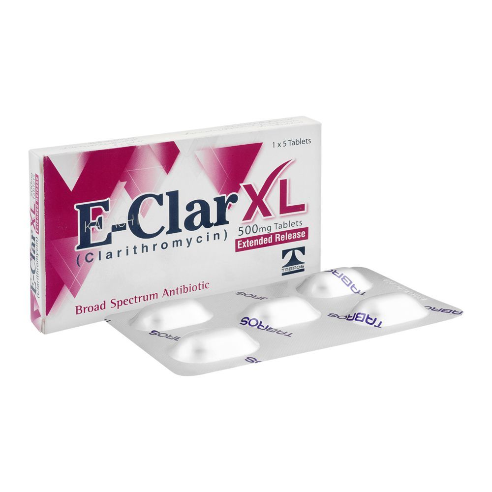 Tabros Pharma E-Clar XL Tablet, 500mg, 5-Pack - Main Image