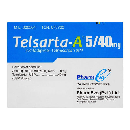 PharmEvo Telsarta-A Tablet, 5/40mg, 14-Pack - Image 2