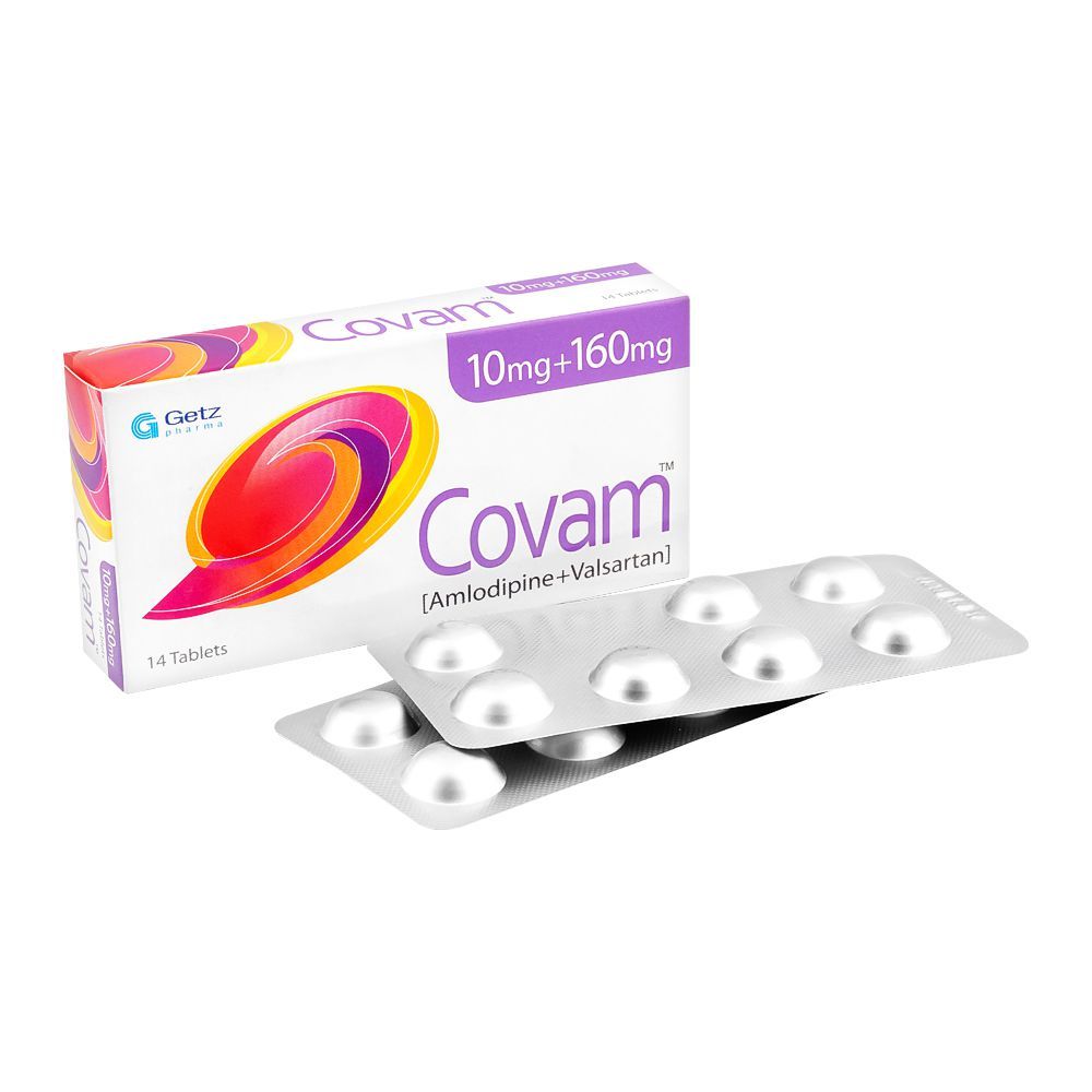 Getz Pharma Covam Tablet, 10mg + 160mg, 14-Pack - Main Image