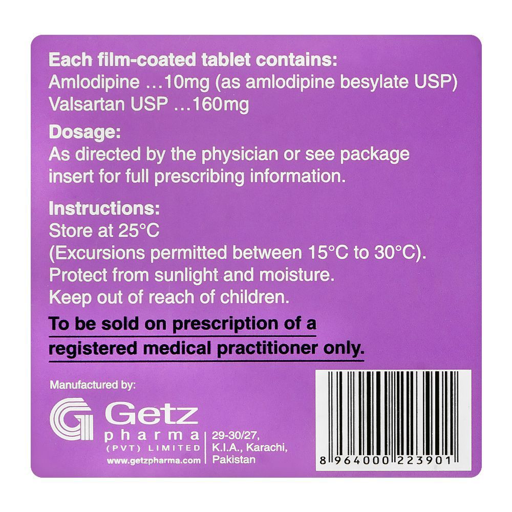 Getz Pharma Covam Tablet, 10mg + 160mg, 14-Pack - Image 4