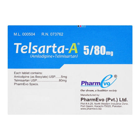 PharmEvo Telsarta-A Tablet, 5/80mg, 14-Pack - Image 2