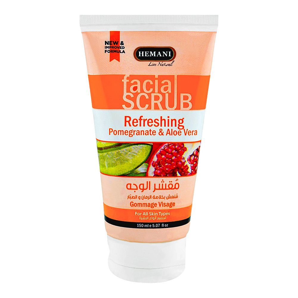 Hemani Refreshing Pomegranate & Aloe Vera Facial Scrub, For All Skin Types, 150ml - Main Image
