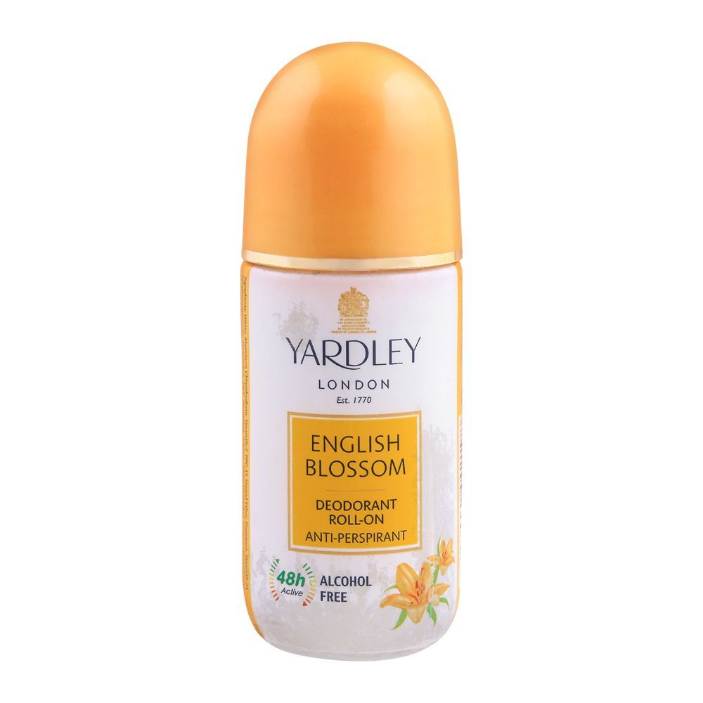 Yardley English Blossom Roll-On Deodorant, For Women, Alcohol Free, 50ml - Main Image