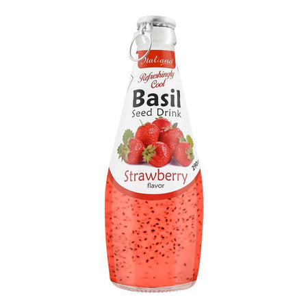 Italiano Strawberry Flavor Basil Seed Drink, 290ml - Main Image