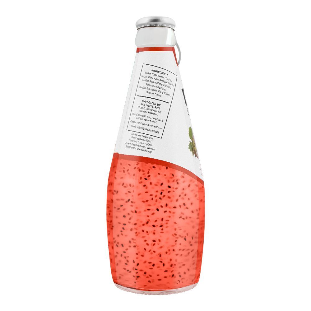 Italiano Strawberry Flavor Basil Seed Drink, 290ml - Image 2