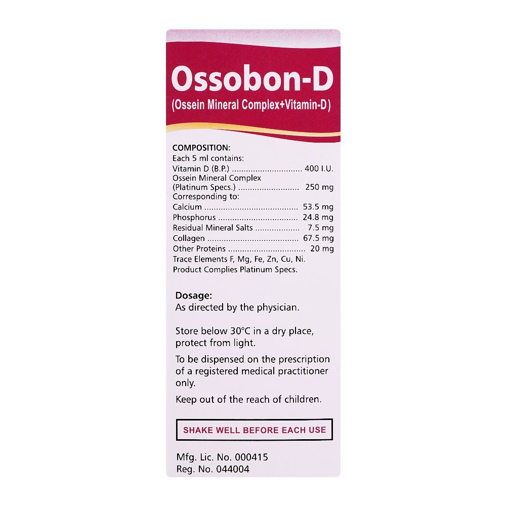 Platinum Pharmaceuticals Ossobon-D Suspension, 120ml - Image 4