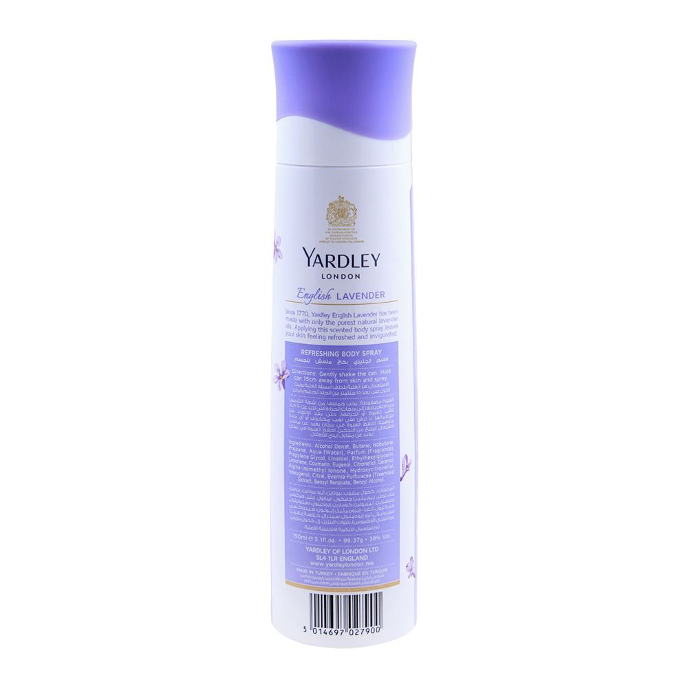 Yardley English Lavender Deodorant Body Spray, For Women, 150ml - Image 2