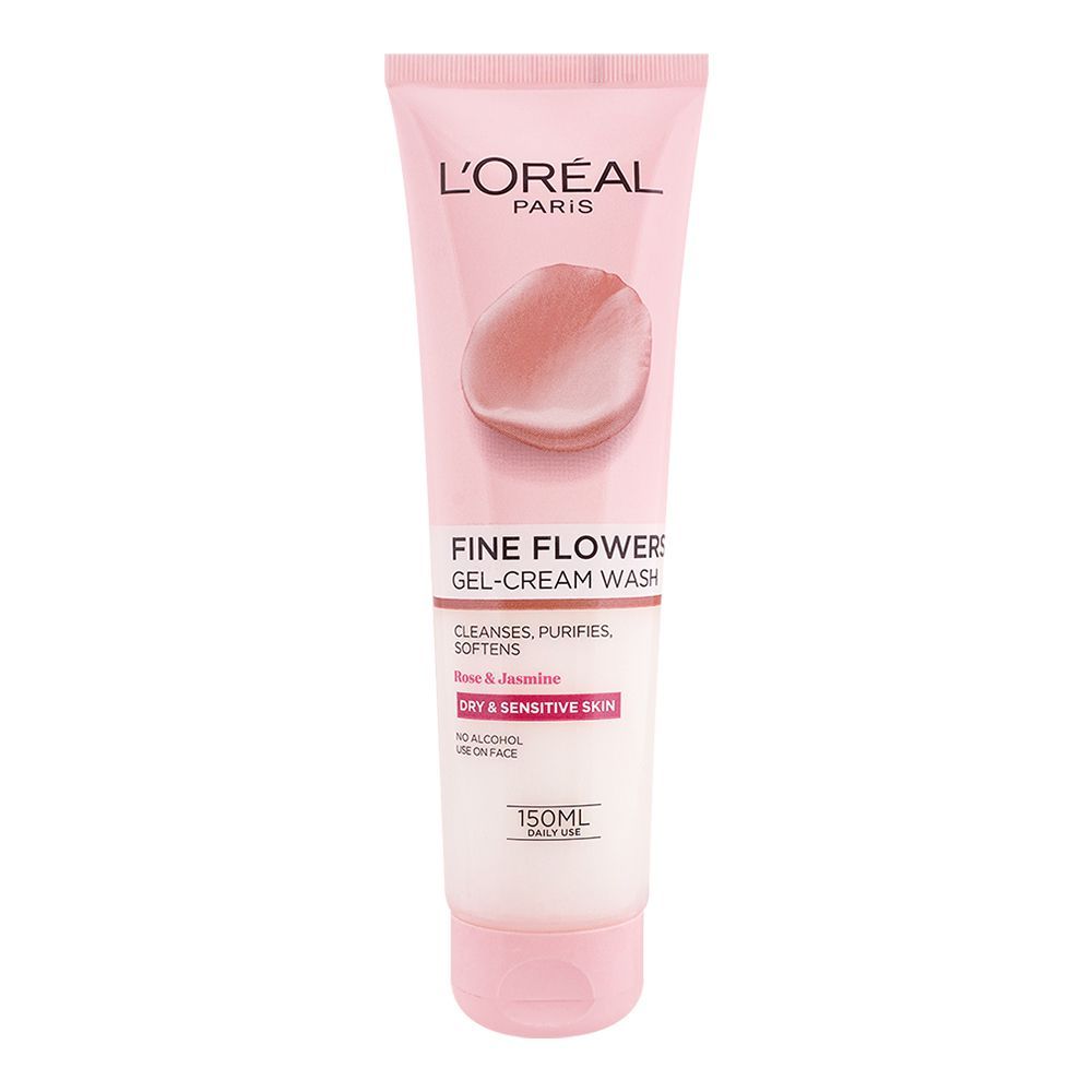 L'Oreal Paris Fine Flowers Gel Cream Face Wash, For Dry & Sensitive Skin, 150ml - Main Image