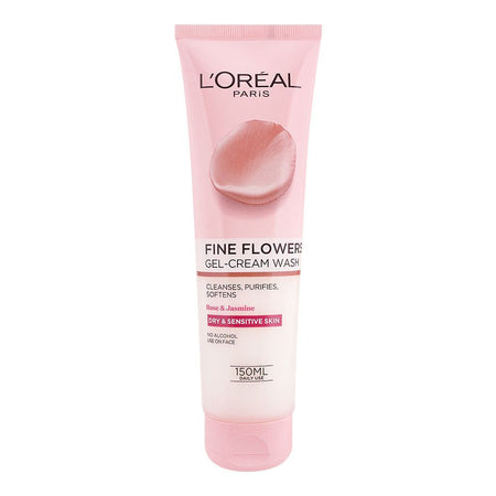 L'Oreal Paris Fine Flowers Gel Cream Face Wash, For Dry & Sensitive Skin, 150ml - Main Image