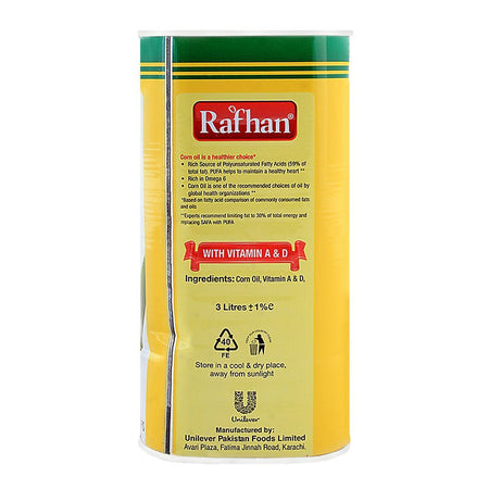 Rafhan Corn Oil 3 Litres Tin - Image 3
