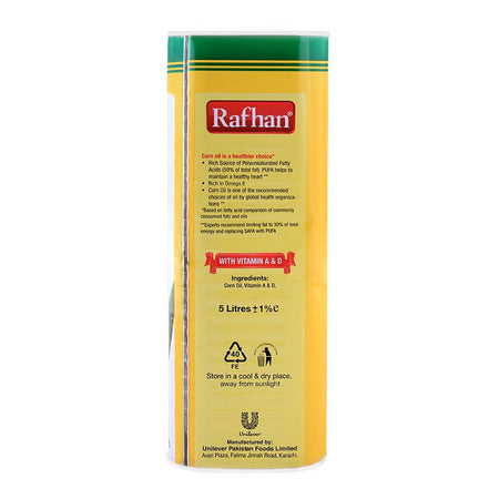 Rafhan Corn Oil 5 Litres Tin - Image 3