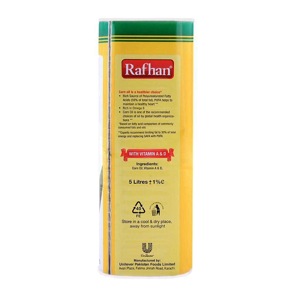 Rafhan Corn Oil 5 Litres Tin - Image 3