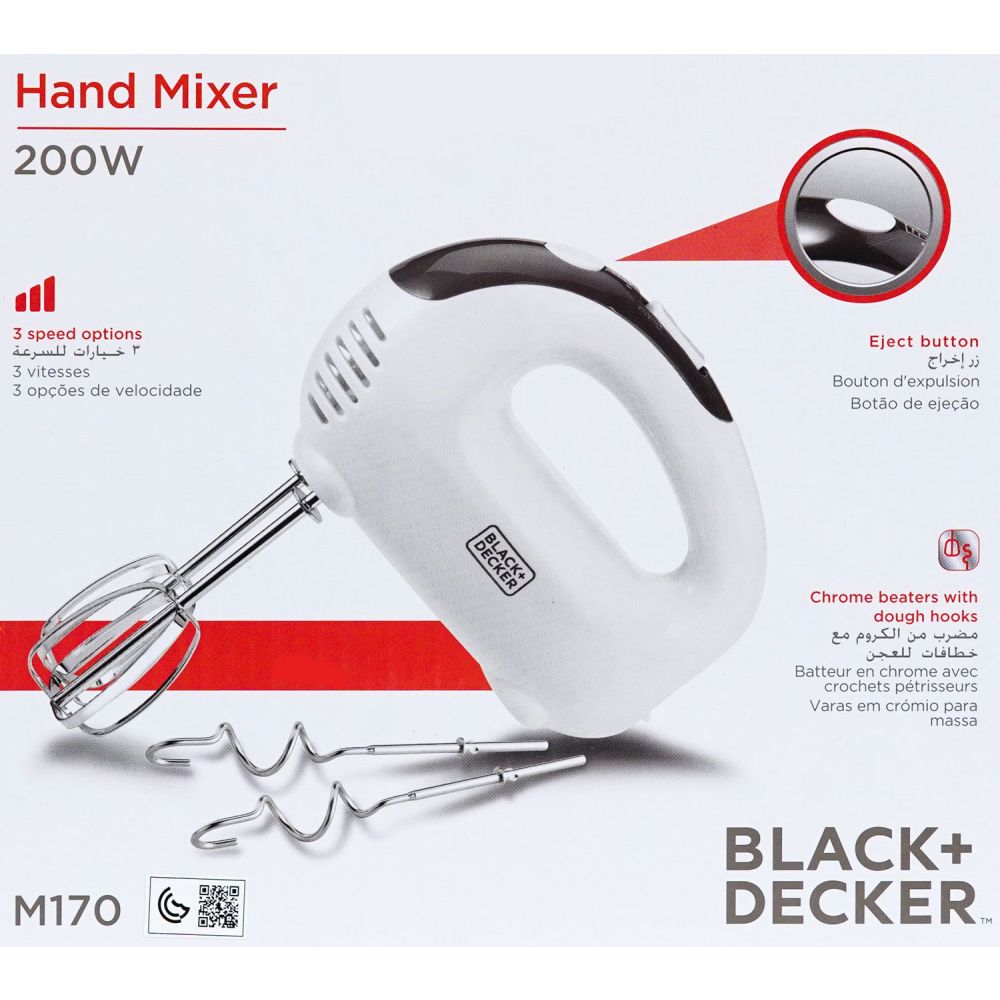 Black & Decker 3-Speed Hand Mixer, 200W, M170 - Image 3