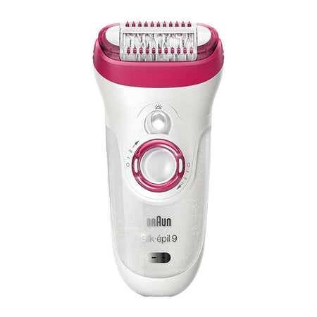 Braun Silk Epil 9 Wet & Dry Epilator, Legs + Body + Face, White/Pink, 9538 - Image 2
