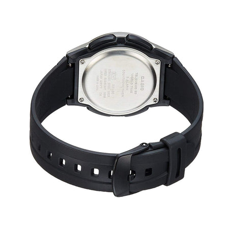 Casio Youth Analog-Digital Telememo Illuminator Black/Silver Men's Watch, Black Resin Band, AW-80-1AVDF - Image 3