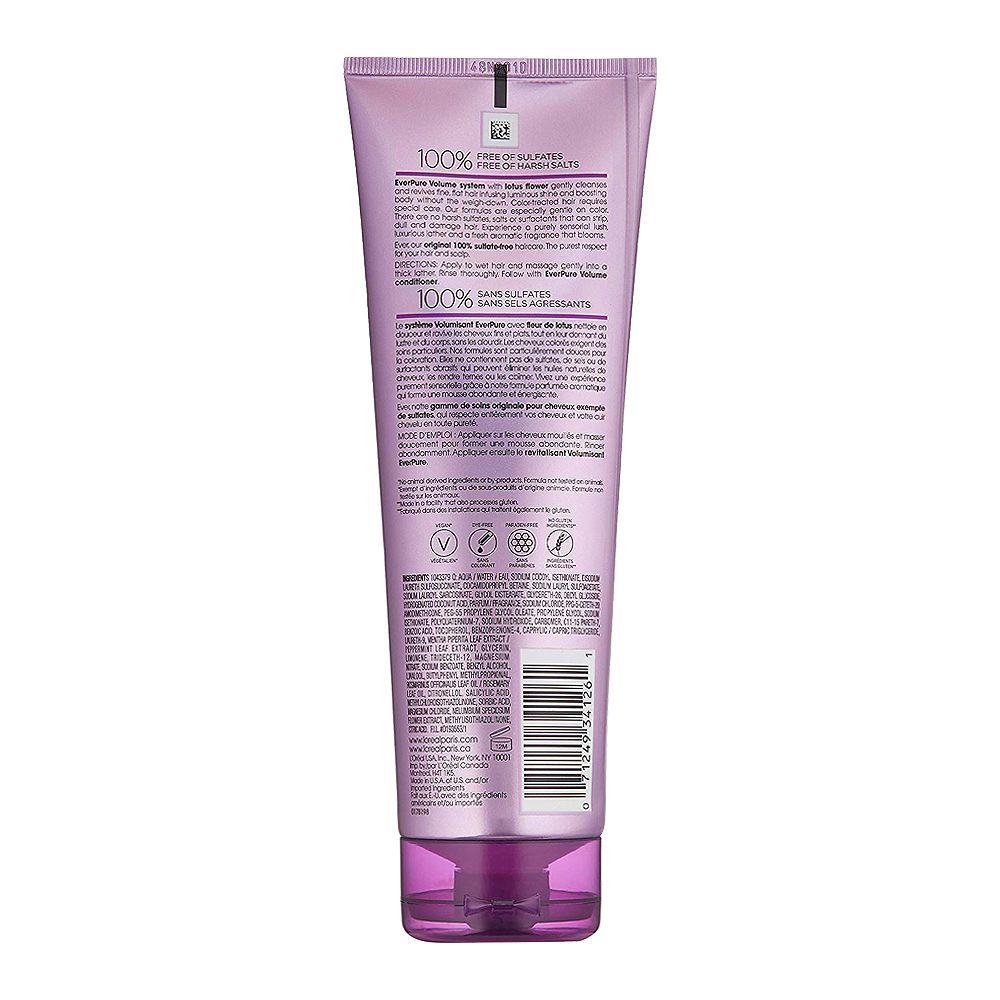 L'Oreal Paris Ever Pure Lotus Volume Shampoo, Sulfate Free, 250ml - Image 2