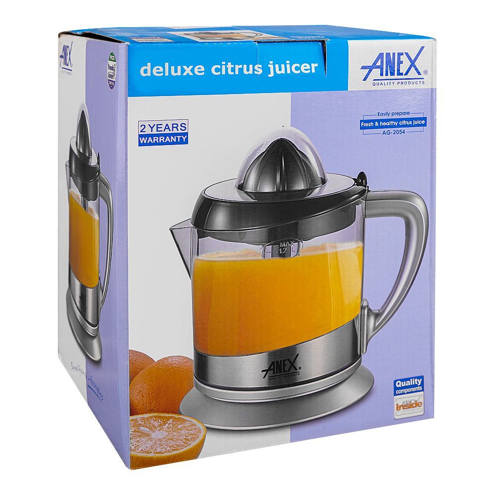 Anex Citrus Juicer With Dust Cover, 40W, Black & Silver, AG-2054 - Image 2