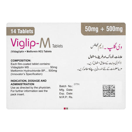ATCO Laboratories Viglip-M Tablet, 50mg/500mg, 14-Pack - Image 2