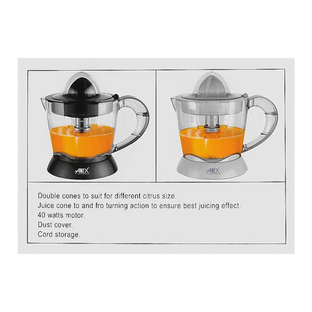 Anex Citrus Juicer With Dust Cover, 40W, Black, AG-2055 - Image 4