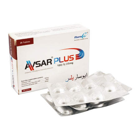 PharmEvo Avsar Plus Tablet, 160/5/25mg, 28-Pack - Main Image