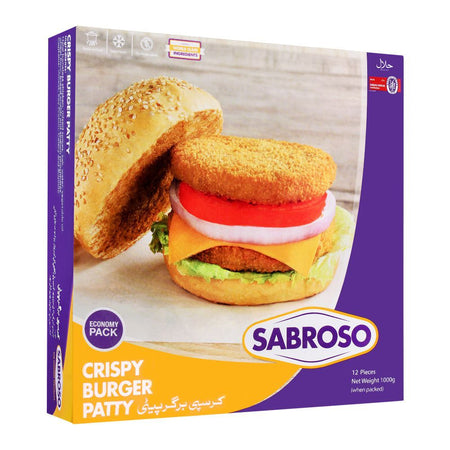 Sabroso Crispy Burger Patty, 12 Pieces, Chicken, 1000g - Main Image