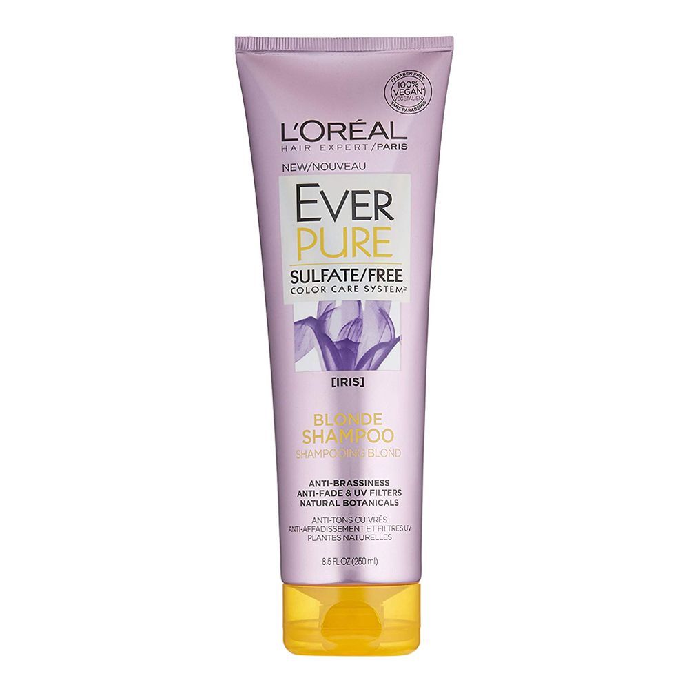 L'Oreal Paris Ever Pure Iris Blonde Shampoo, Sulfate Free, Color Care System, 250ml - Main Image