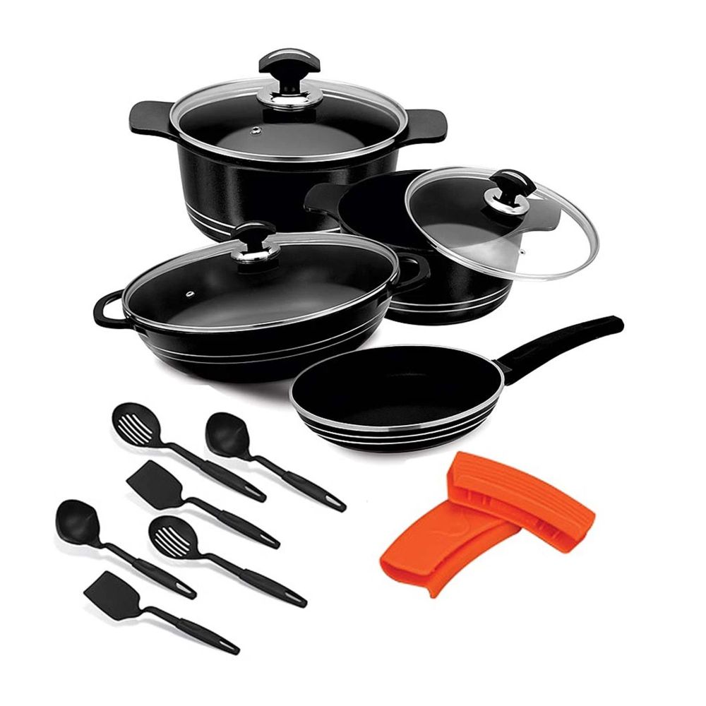 Sonex Glass Lid Deluxe Plus Die Cast Cooking Set, 15 Pieces, 53018 - Main Image