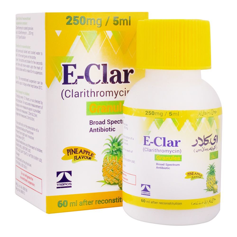 Tabros Pharma E-Clar Granules, 250mg/5ml 60ml - Main Image
