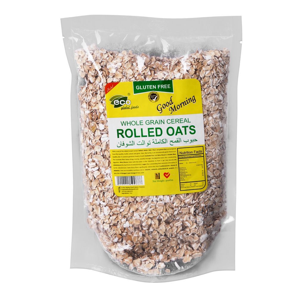 Eco Global Foods Gluten Free Whole Grain Rolled Oats, 500g - Main Image