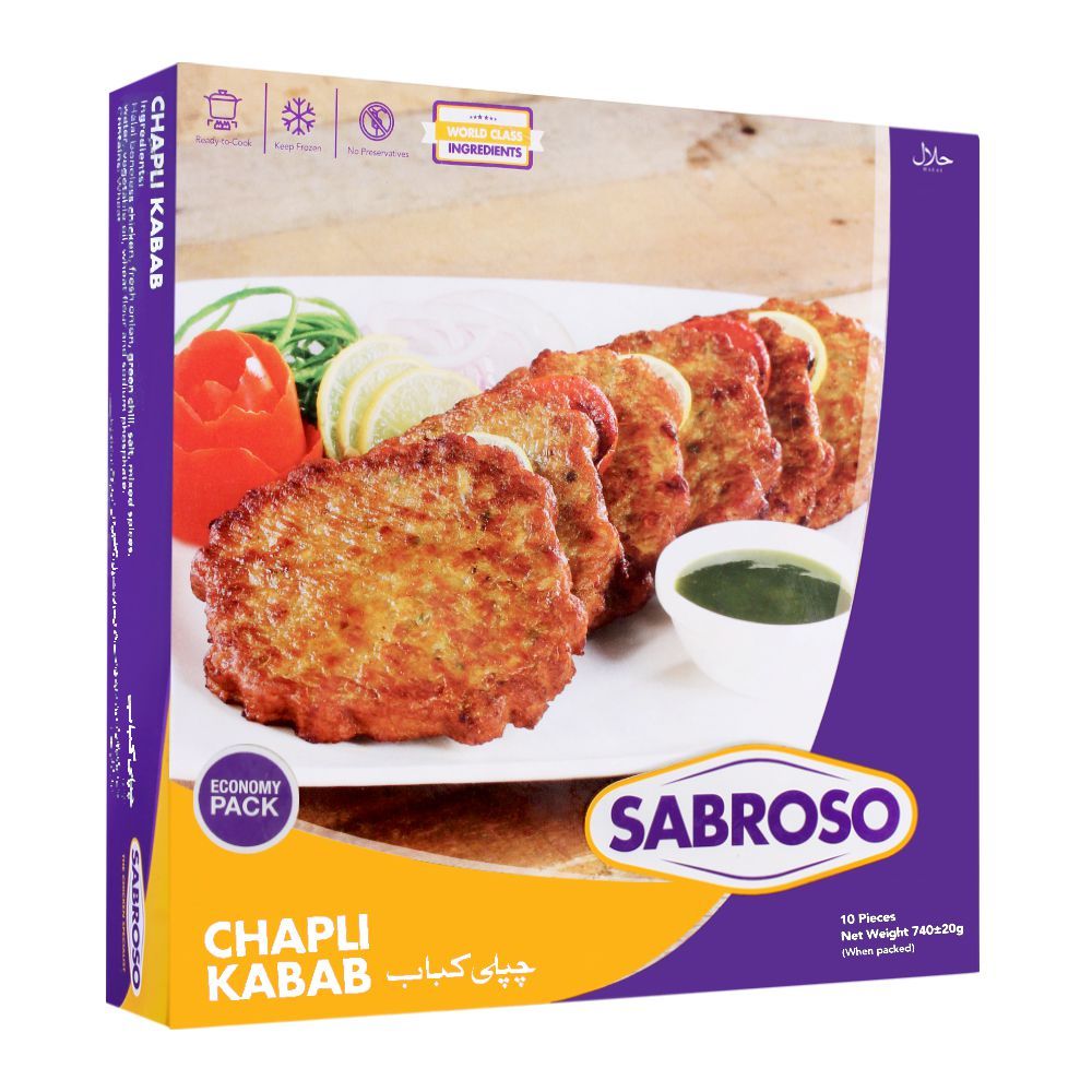 Sabroso Chicken Chapli Kabab, 10 Pieces, 740g - Main Image